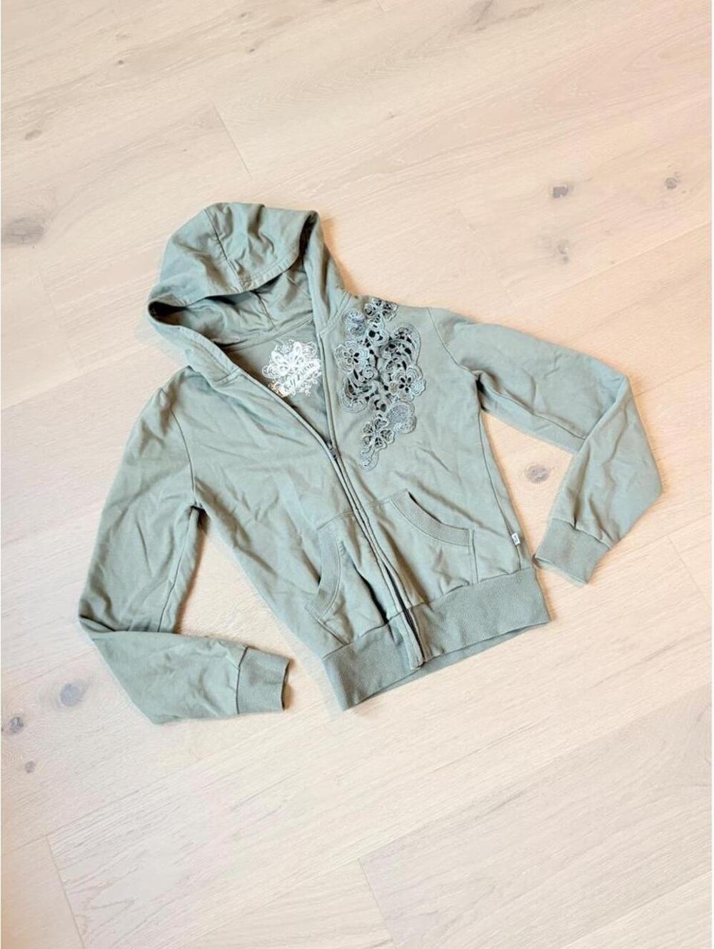 Self-Esteem Floral Zip Up Hoodie Size M